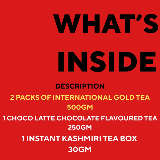 Family Tea Collection Combo | Gold Tea, Choco Latté & Kashmiri Tea Pack Pakistan