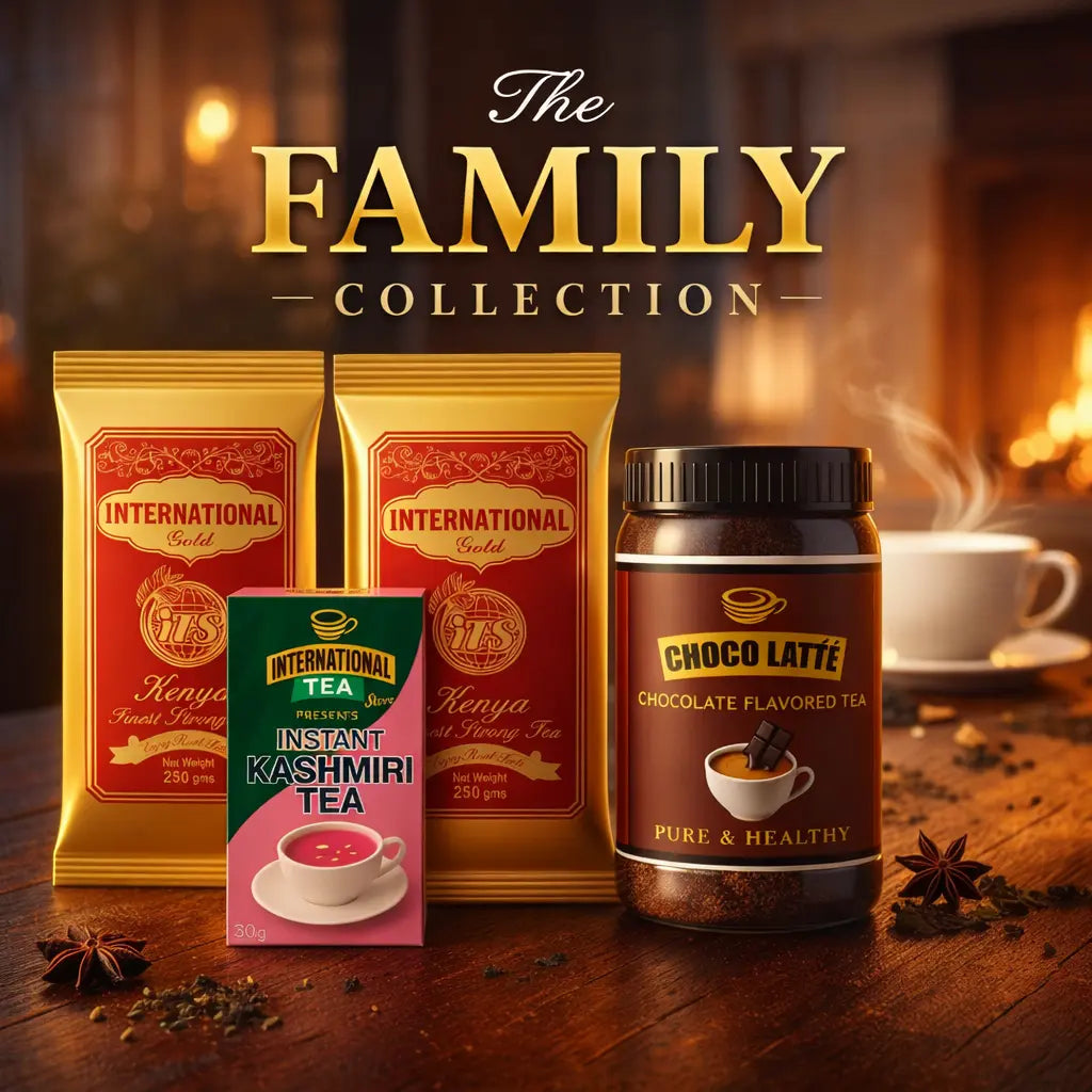 The Family Tea Collection – Premium Combo Pack by International Tea Store | Includes International Gold Tea, Choco Latté & Instant Kashmiri Tea